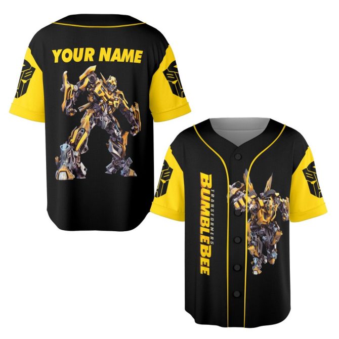 Customizable Bumblebee Baseball Jersey - Transform Your Style With Personalized Name!