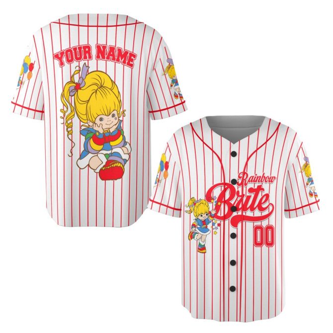 Personalized Rainbow Brite Baseball Jersey - Custom Name & Number, Vintage Cartoon Style