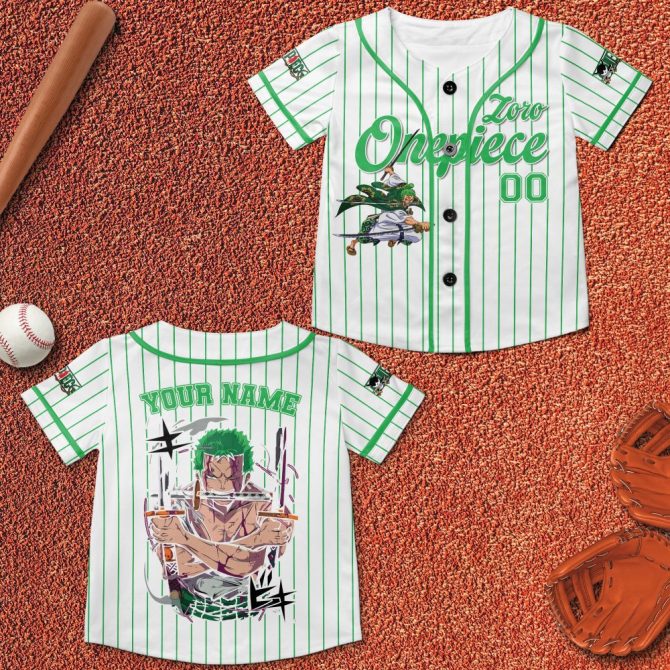Custom Zoro Anime Baseball Jersey - Personalized Name & Number - Unique Fan Gift - Image 4