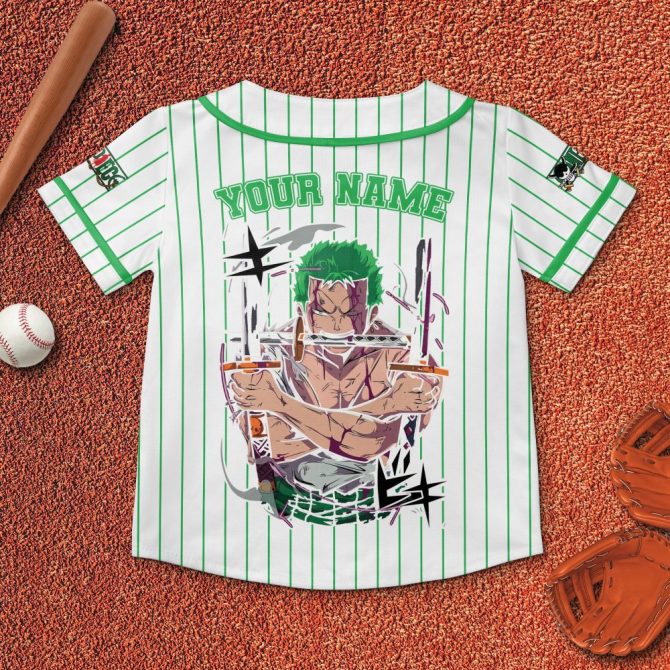 Custom Zoro Anime Baseball Jersey - Personalized Name & Number - Unique Fan Gift - Image 5