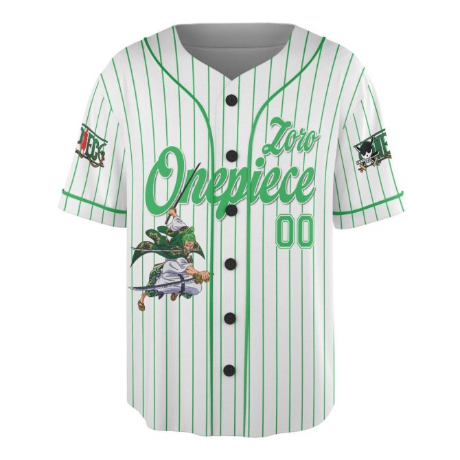Custom Zoro Anime Baseball Jersey - Personalized Name & Number - Unique Fan Gift - Image 2