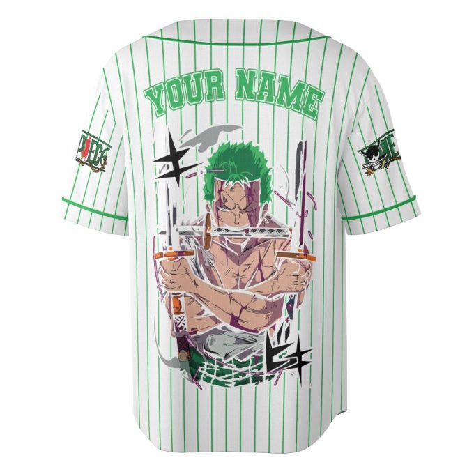Custom Zoro Anime Baseball Jersey - Personalized Name & Number - Unique Fan Gift - Image 3