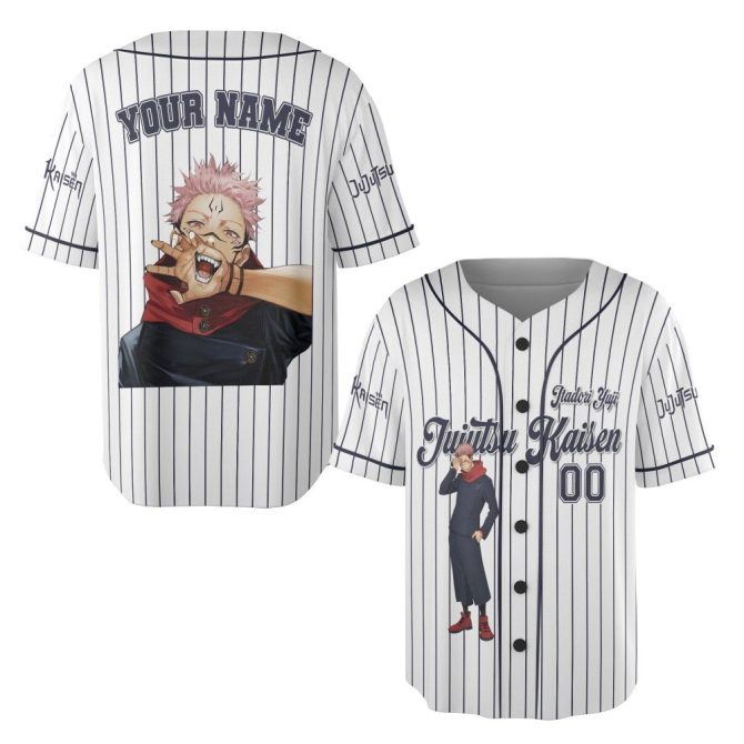 Custom Anime Baseball Jersey - Stylish Jujutsu Kaisen Design For Fans