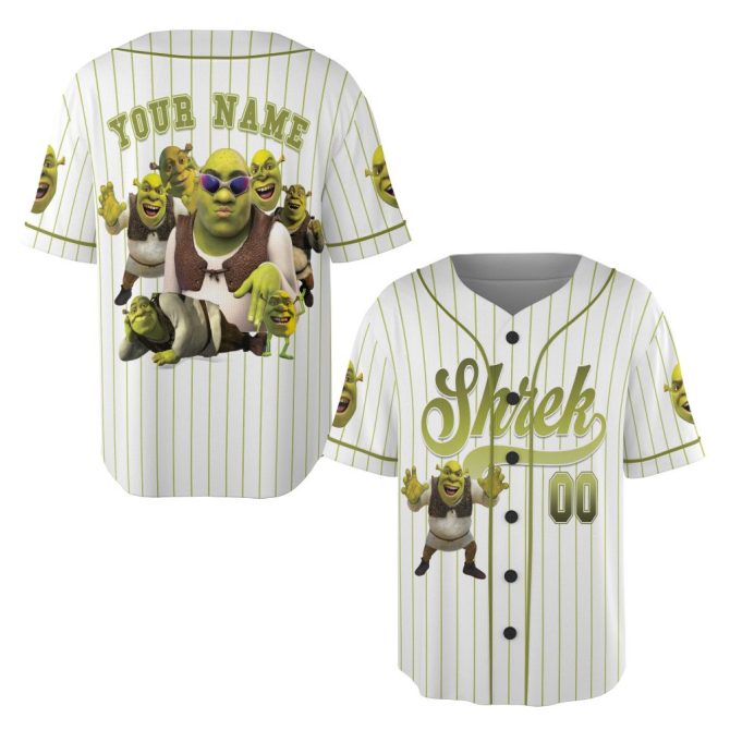 Custom Shrek Baseball Jersey – Personalized Name & Number – Fun Gift For Fans