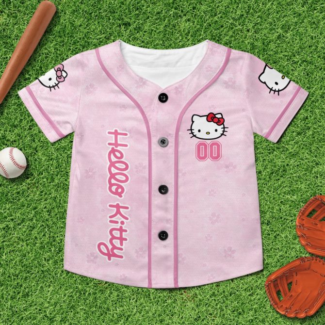 Custom Hello Kitty Pink Baseball Jersey – Personalized Cute & Stylish Apparel For Fans! - Image 5