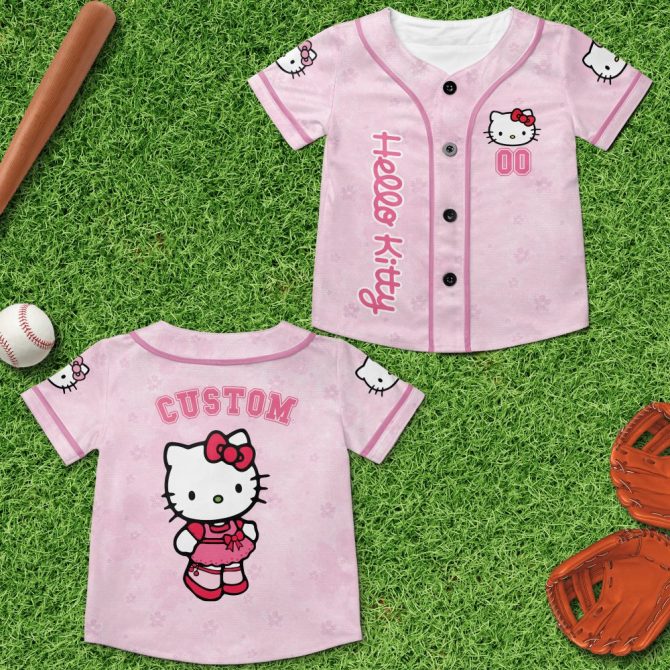 Custom Hello Kitty Pink Baseball Jersey – Personalized Cute & Stylish Apparel For Fans! - Image 6