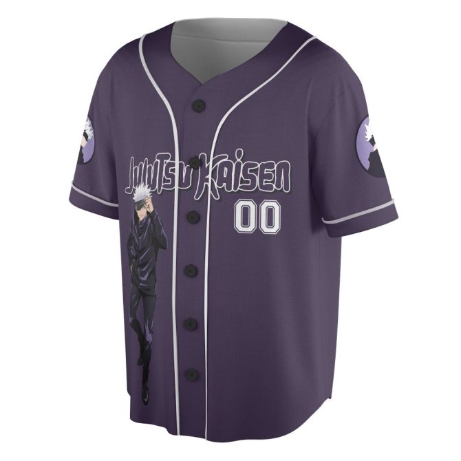 Custom Anime Baseball Jersey - Stylish Purple Design With Cool Character Print - Perfect Gift For Fans! - Image 3