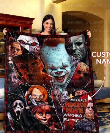 Custom Horror Movie Blanket - Personalized Scary Movie Fan Gift For Cozy Nights