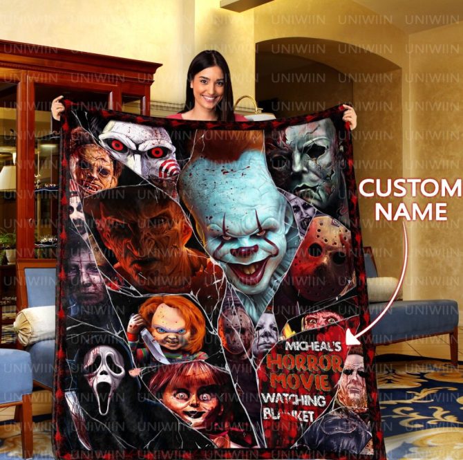Custom Horror Movie Blanket - Personalized Scary Movie Fan Gift For Cozy Nights