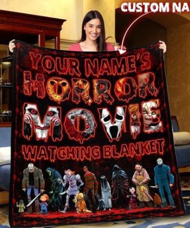 Custom Horror Movie Watching Blanket – Personalized Cozy Gift For Fans