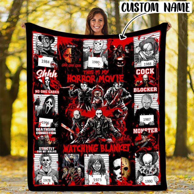 Custom Horror Movie Blanket – Personalized Halloween Gift For Scary Movie Fans - Image 4
