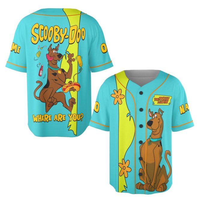 Scooby-Doo Cartoon Baseball Jersey - Fun & Colorful Design For Fans!