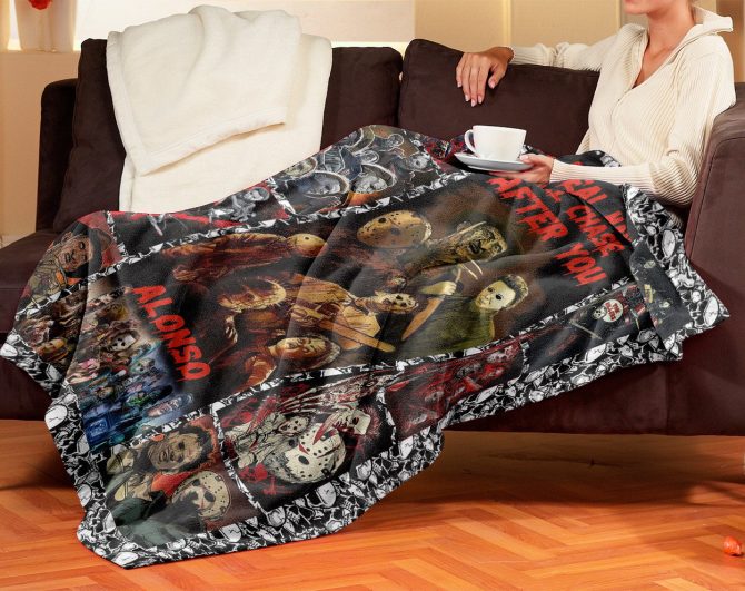 Custom Horror Movie Blanket – Personalized Name, Cozy Gift For Thriller Fans! - Image 3