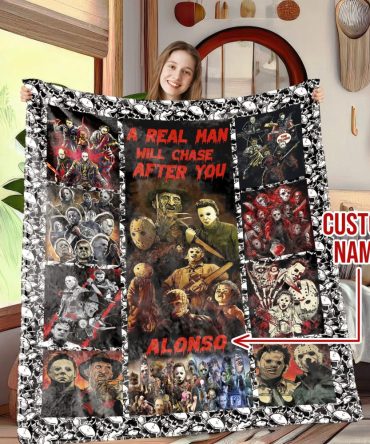 Custom Horror Movie Blanket – Personalized Name, Cozy Gift For Thriller Fans!