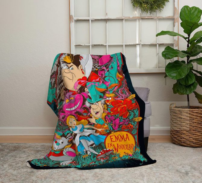 Custom Name Wonderland Blanket – Personalized Cozy Cartoon Throw For Kids & Adults - Image 2