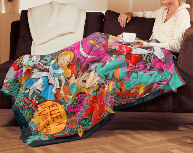 Custom Name Wonderland Blanket – Personalized Cozy Cartoon Throw For Kids & Adults - Image 3