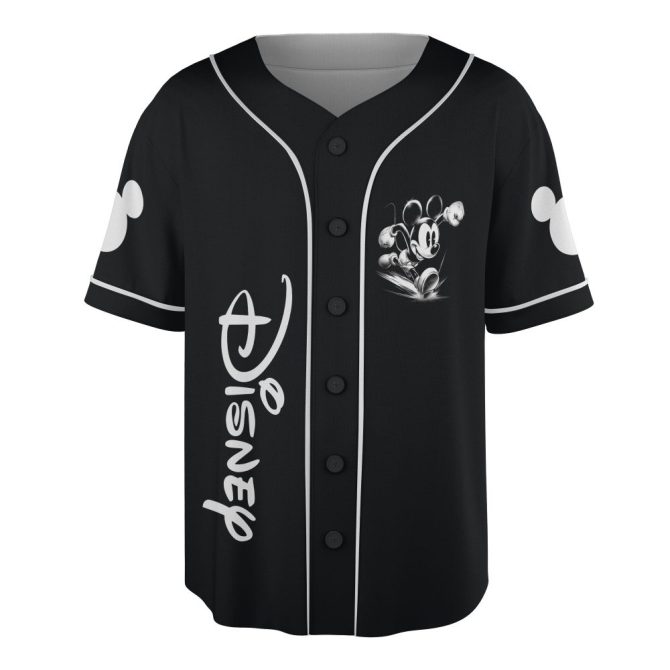 Disney Mickey Mouse Baseball Jersey - Personalized Black Tee For Fans - Image 2