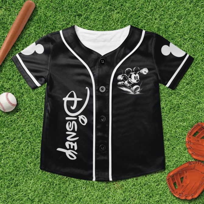 Disney Mickey Mouse Baseball Jersey - Personalized Black Tee For Fans - Image 4