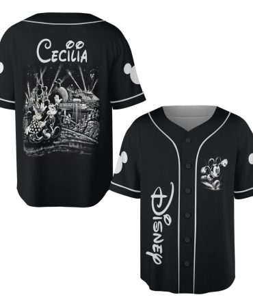 Disney Mickey Mouse Baseball Jersey - Personalized Black Tee For Fans