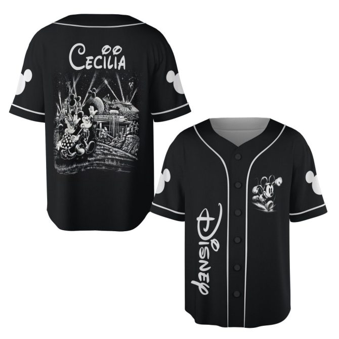Disney Mickey Mouse Baseball Jersey - Personalized Black Tee For Fans