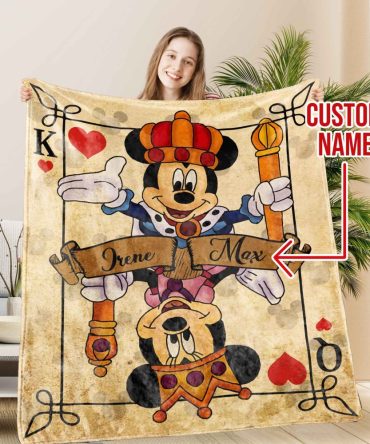 Personalized King & Queen Blanket - Custom Names, Cozy Gift For Couples