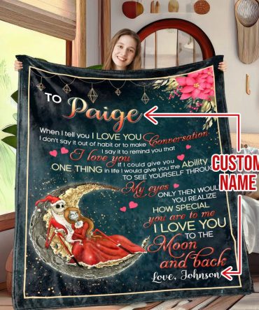 Custom Name Love Blanket - Personalized Romantic Gift For Her With Heartfelt Message