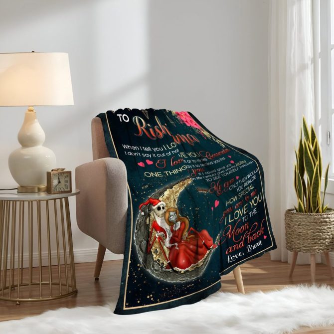 Custom Name Love Blanket - Personalized Romantic Gift For Her With Heartfelt Message - Image 2