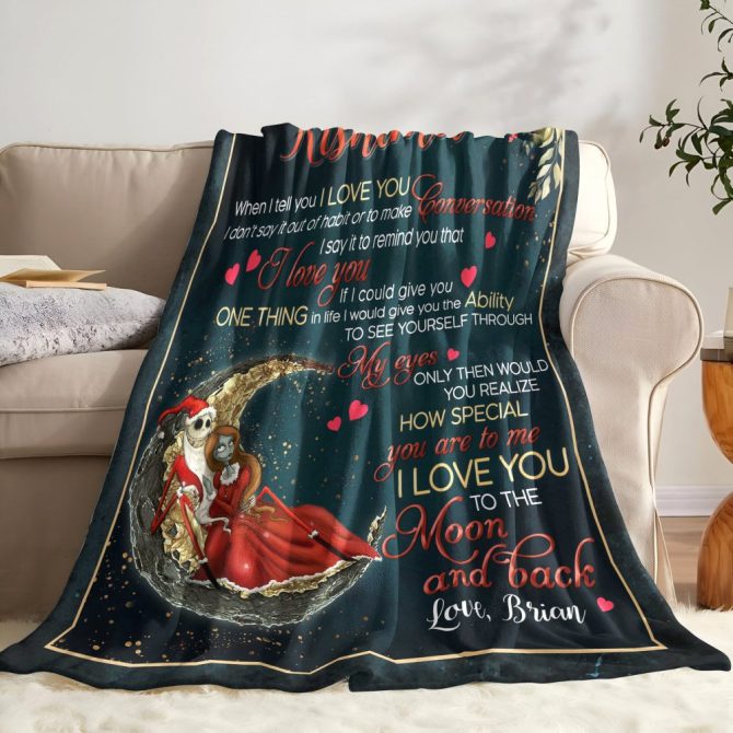 Custom Name Love Blanket - Personalized Romantic Gift For Her With Heartfelt Message - Image 3