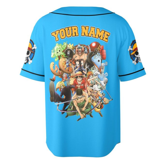 Custom Anime Pirate Jersey – Personalized One Piece Baseball Shirt – Perfect Gift! - Image 3