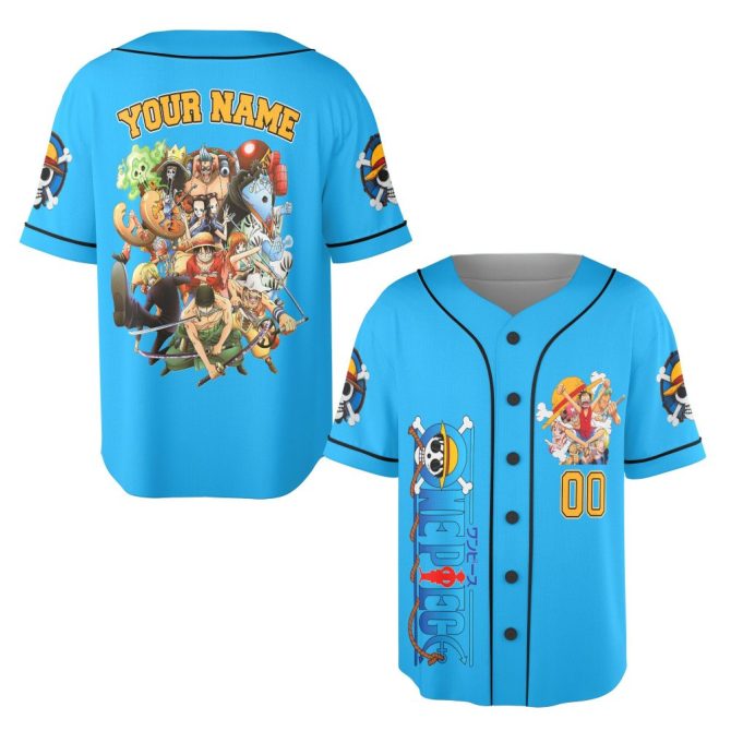 Custom Anime Pirate Jersey – Personalized One Piece Baseball Shirt – Perfect Gift!