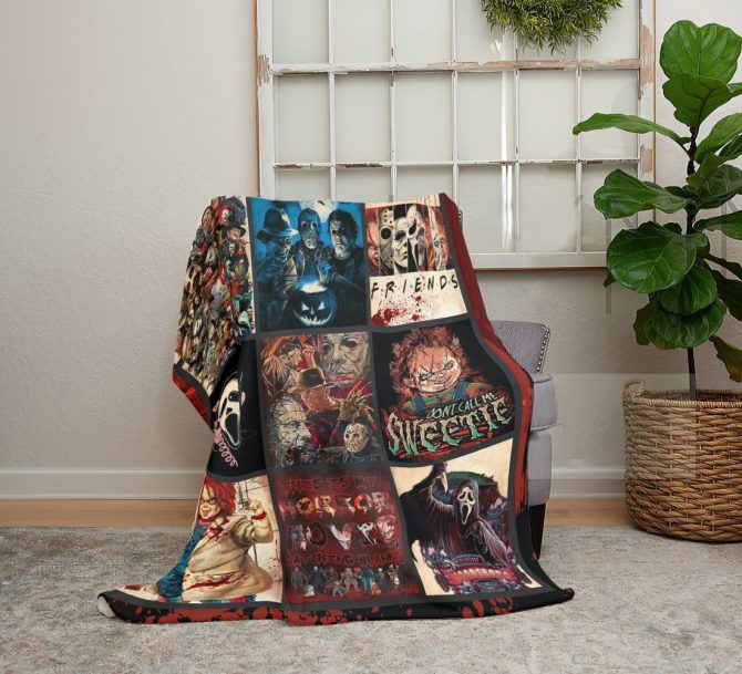 Custom Horror Movie Blanket – Personalized Scary Movie Fan Gift – Cozy & Unique - Image 3