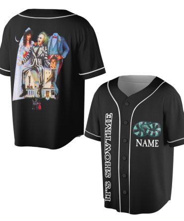 Custom Horror-Themed Baseball Jersey - It'S Showtime Graphic Tee For Fans