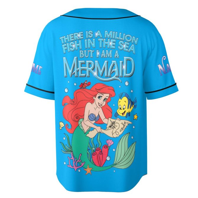 Vibrant Little Mermaid Baseball Jersey – Fun Ariel & Friends Design For Kids - Image 2