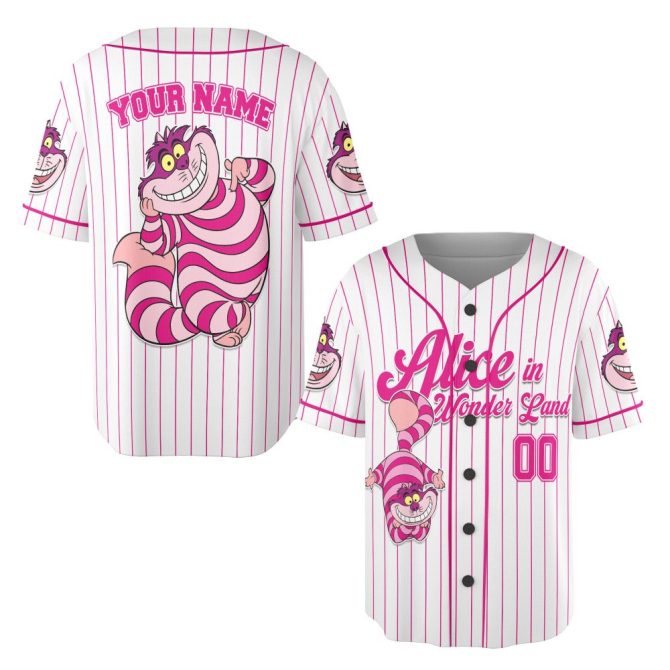 Customize Your Alice In Wonderland Baseball Jersey – Cheshire Cat Design, Perfect Gift!
