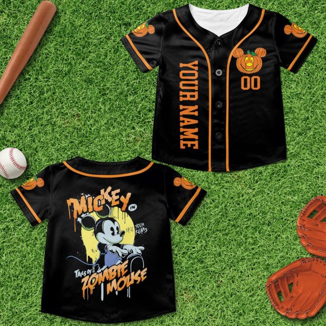 Custom Zombie Mouse Baseball Jersey - Halloween Special Edition, Personalized Name & Number - Image 4