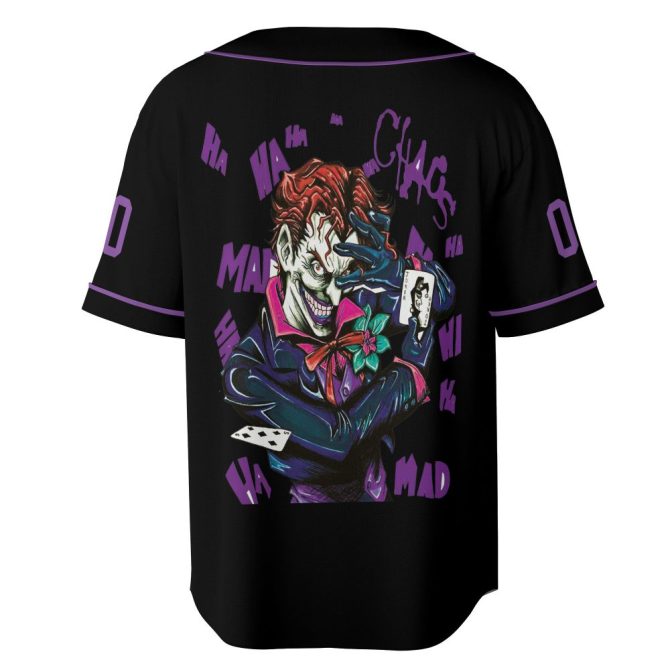 Custom Joker Baseball Jersey – Personalized Comic Style Sports Shirt - Image 3