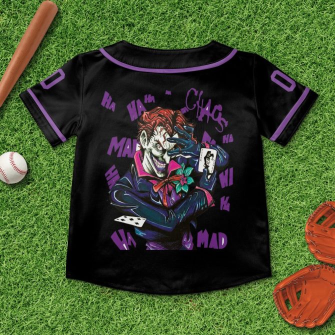Custom Joker Baseball Jersey – Personalized Comic Style Sports Shirt - Image 4