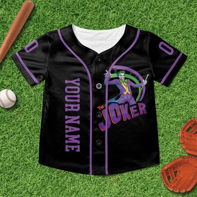 Custom Joker Baseball Jersey – Personalized Comic Style Sports Shirt - Image 5