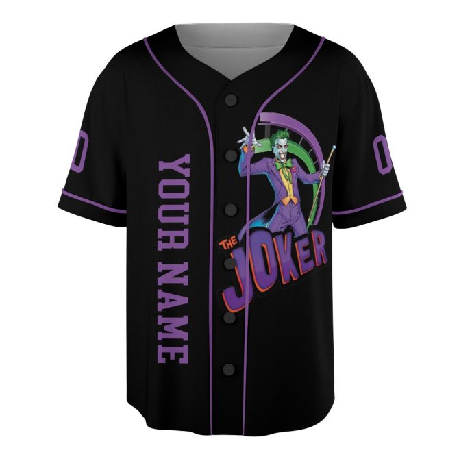 Custom Joker Baseball Jersey – Personalized Comic Style Sports Shirt - Image 2