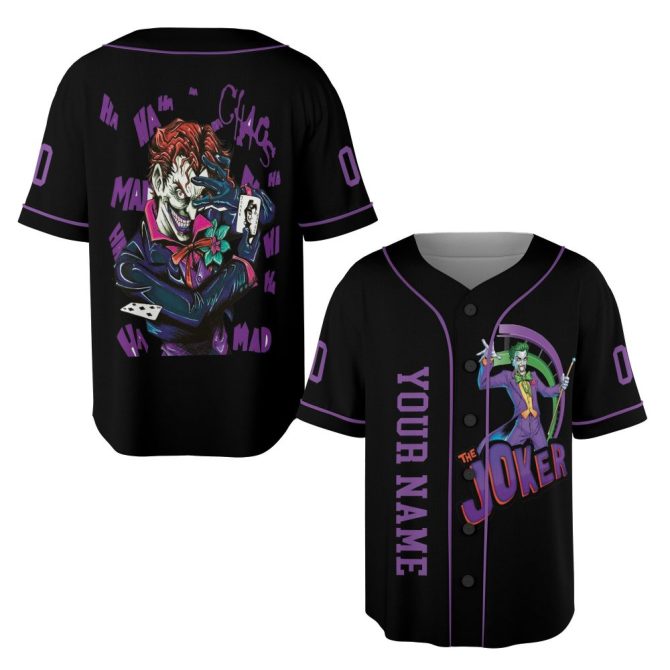 Custom Joker Baseball Jersey – Personalized Comic Style Sports Shirt