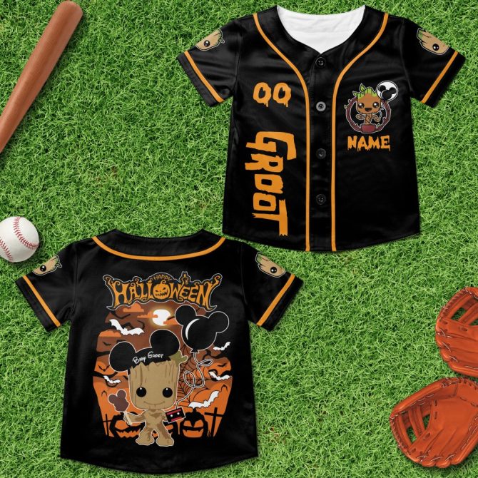 Limited Edition Halloween Groot Baseball Jersey – Perfect For Spooky Celebrations! - Image 4