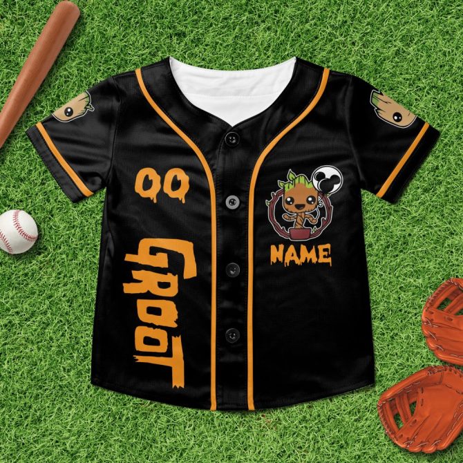 Limited Edition Halloween Groot Baseball Jersey – Perfect For Spooky Celebrations! - Image 6