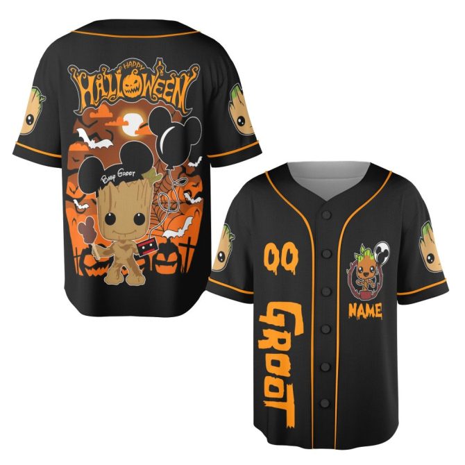Limited Edition Halloween Groot Baseball Jersey – Perfect For Spooky Celebrations!