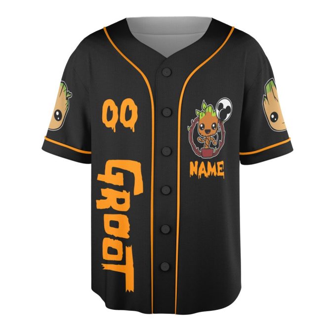 Limited Edition Halloween Groot Baseball Jersey – Perfect For Spooky Celebrations! - Image 2