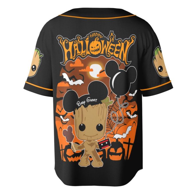 Limited Edition Halloween Groot Baseball Jersey – Perfect For Spooky Celebrations! - Image 3