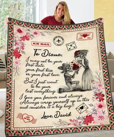 Personalized Romantic Love Letter Blanket - Thoughtful Gift For Her - Cozy, Unique & Heartfelt Keepsake