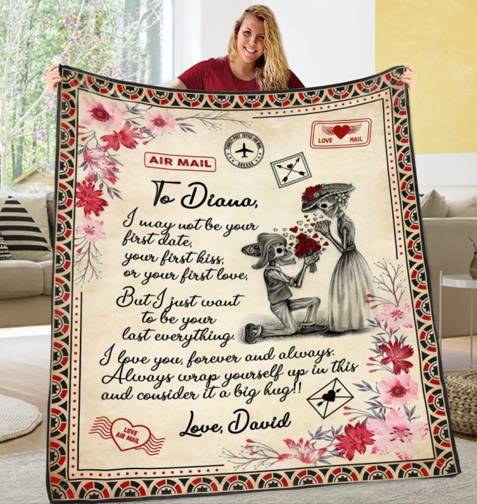 Personalized Romantic Love Letter Blanket - Thoughtful Gift For Her - Cozy, Unique & Heartfelt Keepsake