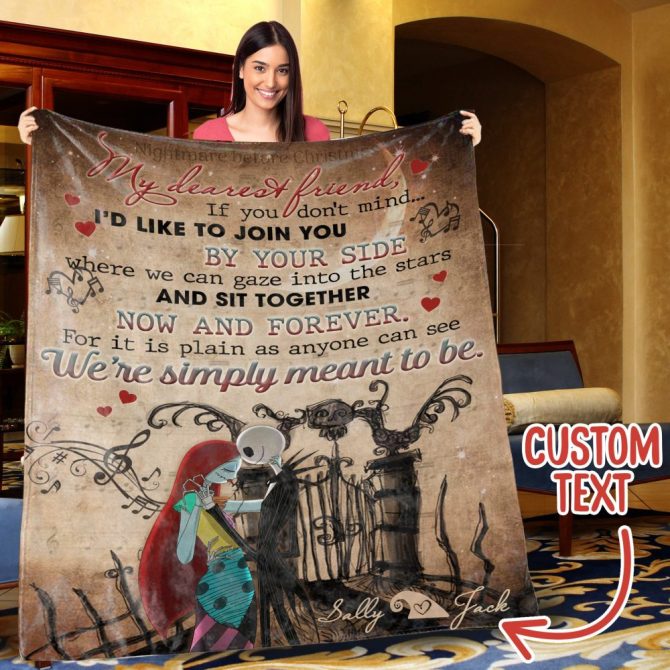 Custom Cozy Blanket - Romantic Quote & Iconic Design - Perfect Gift For Couples