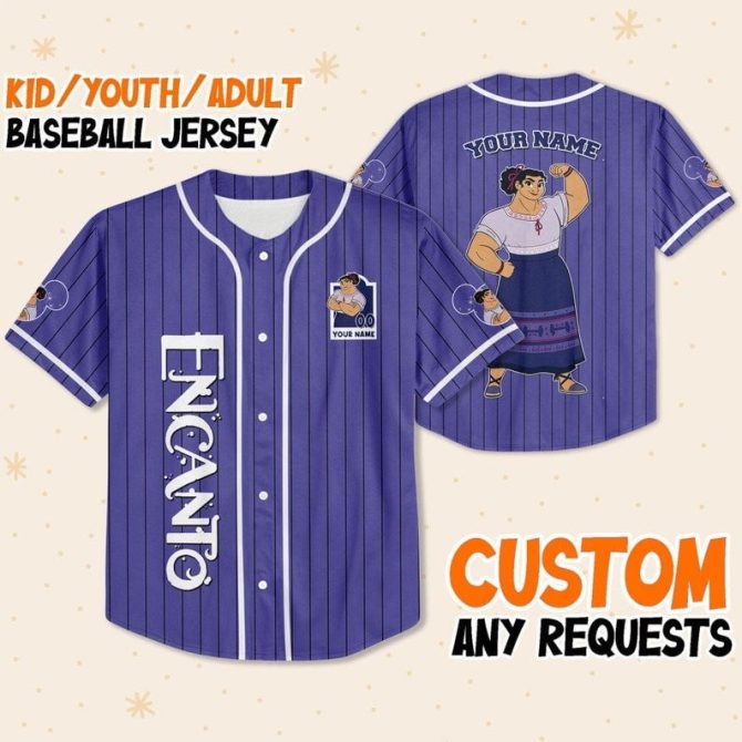 Custom Encanto Baseball Jersey For Kids/Youth/Adults - Personalize With Any Name!