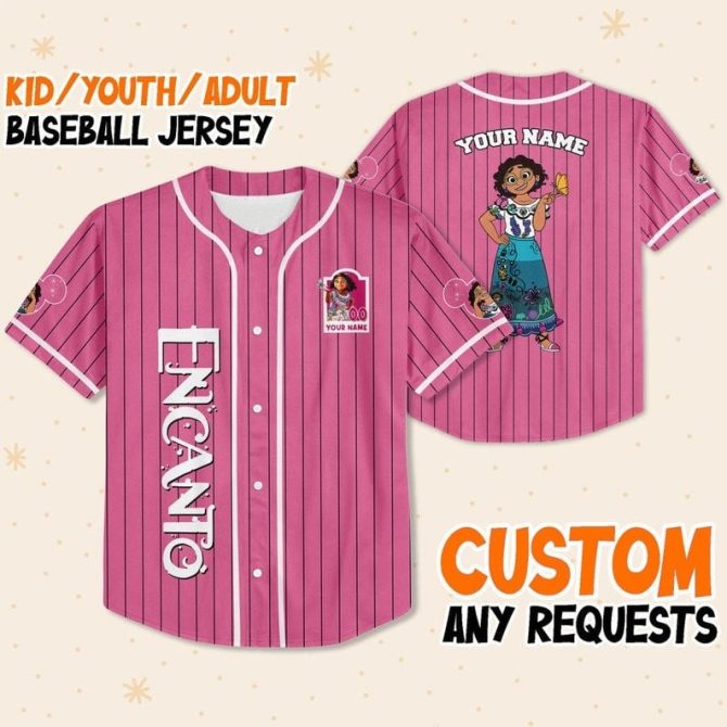 Custom Encanto Baseball Jersey For Kids/Youth/Adults - Personalized Name Gift